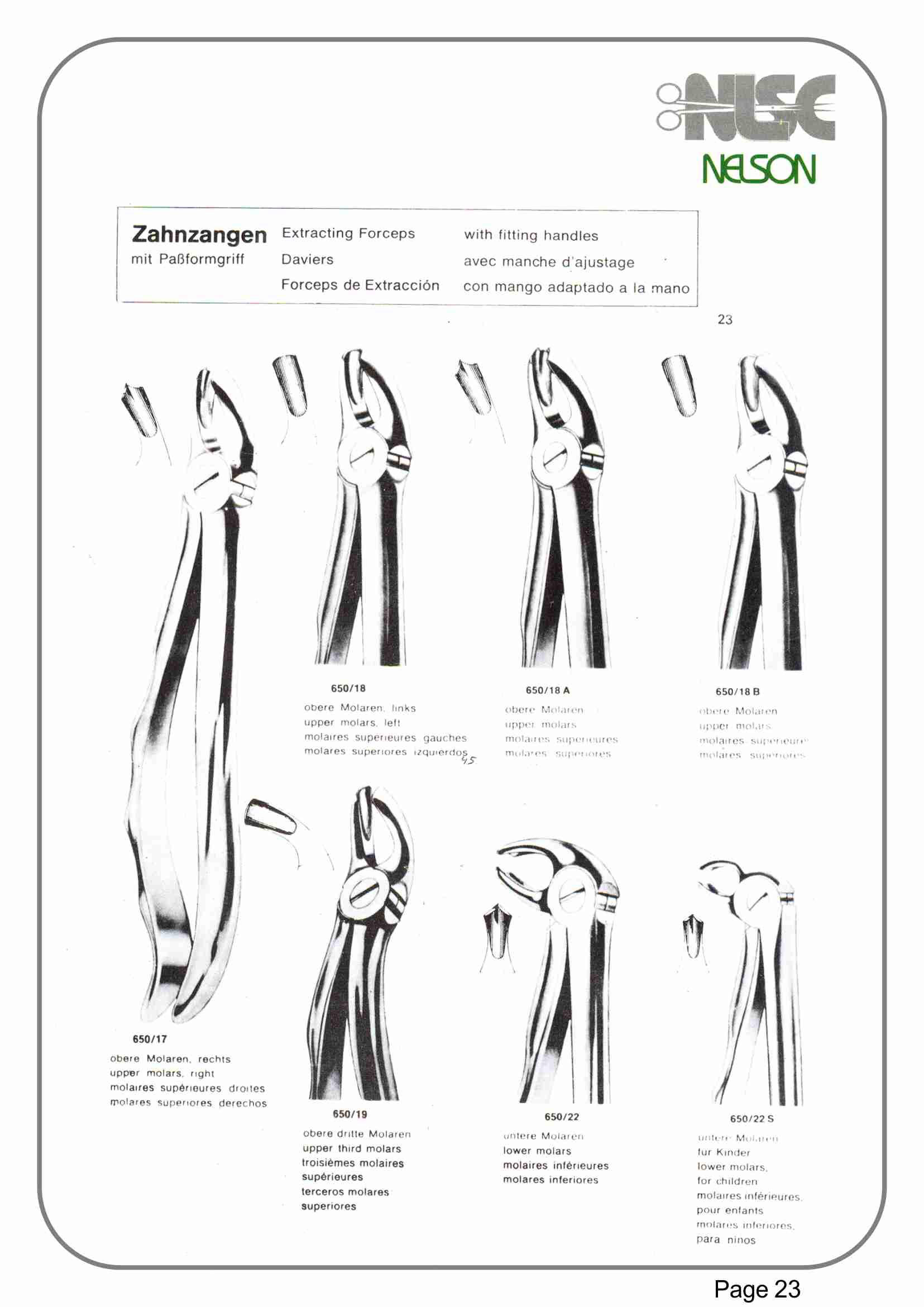 Extracting Forceps with Filling Handles